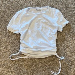 Zara white short sleeve tie top